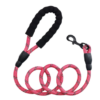 Reflective Dog Leash, Padded Handle, approx. 1.2m Long - Pink