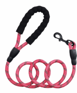 Reflective Dog Leash, Padded Handle, approx. 1.2m Long - Pink