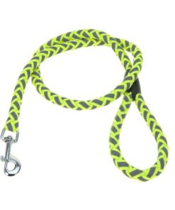 Reflective Dog Leash with Handle and Safety Clasp - 1.2M - Green