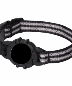 Reflective Integrated Apple Air Tag Cat Collar, Heavy Duty - Black