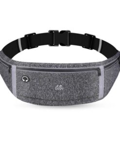 Reflective Sports & Running Fitness Adjustable Waist Belt - Grey