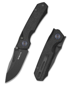 REMETTE Rhino Button Lock Folding Pocket Knife - Black