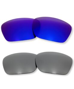 Replacement Lenses for Oakley Holbrook OO9102 Bundle - Silver Mirror & Deep Blue