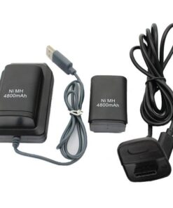 Replacemnt 4 in 1 4800mAh Battery Pack Charging Kit Cable Charging Dock for Xbox 360 Wireless Controller - Black