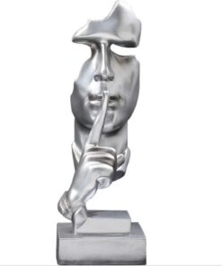 Resin Ornament of Golden Abstract Characters - Silence Silver