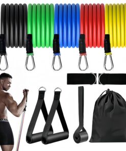 Resistance Bands Exercise Kit - with Storage Bag - 10 Piece Set
