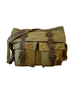 Retro Canvas Crossbody Bag - Army Green