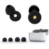 Reusable Silicone Sound Isolation Earplugs Set With Noise Filter For Sleep - Black