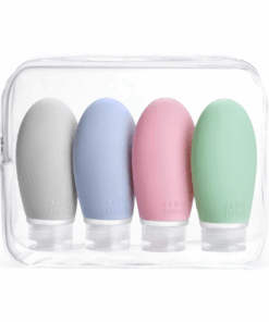 Reusable Silicone Travel Bottle Set with Carry Bag - M