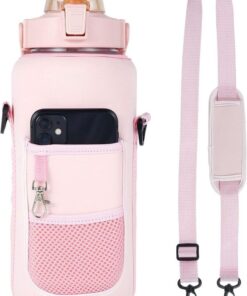 RevUp - Water Bottle Sleeve with Strap for Gym Water Bottles - 2L - Pink