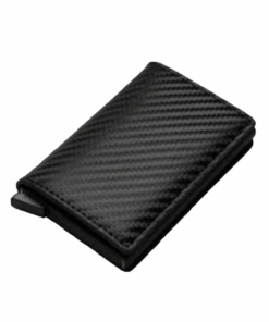 RFID Blocking Protected Aluminum Box PU leather Wallet. - Black