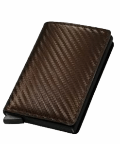 RFID Blocking Protected Aluminum Box PU leather Wallet. - Brown