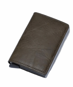 RFID Blocking Protected Aluminum Box PU leather Wallet. - Grey