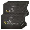 RFID Blocking Sleeves - NFC Credit Card Protector - Black 10 Piece