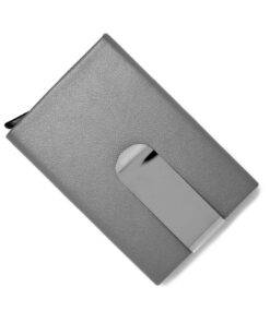 RFID Card Holder with Money Clip - Grey