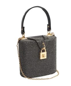 Rhinestone Mesh Iridescent Cell Phone Crossbody Mini Bag - Black