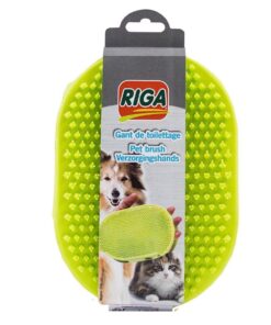 Riga Pet Rubber Grooming/Deshedding Glove Mitten Tool For Dogs And Cats