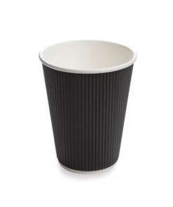 Ripple Paper Cup - Coffee - Eco Friendly - 350ml - Black - Black