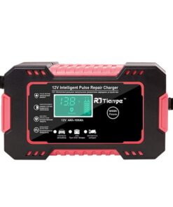 RJtianye Smart Battery Charger 12V 6A Intelligent Pulse Repair Charger - Red
