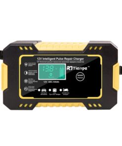 RJtianye Smart Battery Charger 12V 6A Intelligent Pulse Repair Charger - Yellow