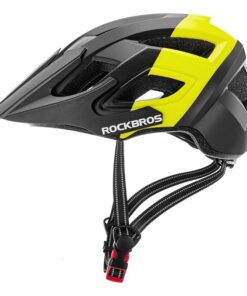 Rockbros Lightweight Cycling Helmet with Visor - Black, Yellow