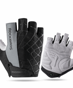 Rockbros Unisex MTB Shockproof Half Finger Cycling Gloves â Grey - S