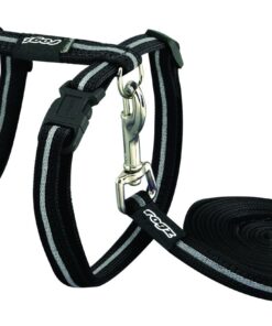 Rogz - 11mm AlleyCat Cat Lead/H-Harness - Black