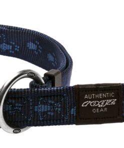 Rogz - 1.6cm Medium Alpinist Matterhorn Web Half-Check Dog Collar - Blue