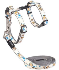 Rogz - 8mm GlowCat Cat Lead/H-Harness - Gold Fish