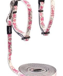 Rogz - 8mm GlowCat Cat Lead/H-Harness - Pink
