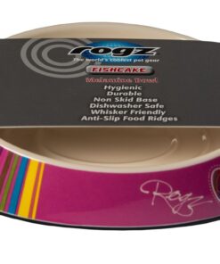Rogz - Bowlz 200ml Fishcake Bowl - Pink Candy Stripes