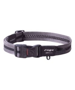 Rogz Dog AirTech Classic Collar, Large - Platinum Grey
