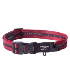 Rogz Dog AirTech Classic Collar, Large - Rock Red