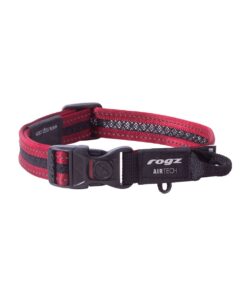 Rogz Dog AirTech Classic Collar, Medium - Rock Red