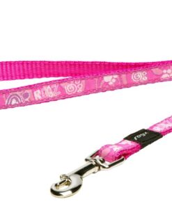 Rogz - Fancy Dress 11mm Fixed Dog Lead - Pink Paw