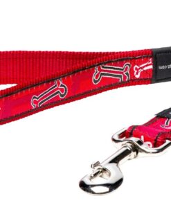 Rogz - Fancy Dress 25mm Fixed Dog Lead - Red Bone