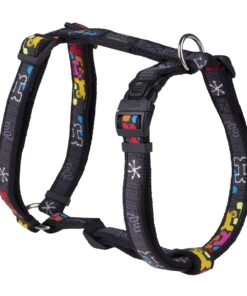 Rogz - Fancy Dress Large 20mm Beach Bum Dog H-Harness - Black