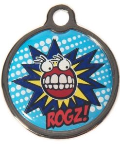 Rogz ID Tagz Large 31mm Metal Tag - Comic Design