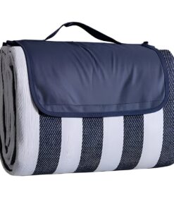 Roll Up Sand Proof Outdoor Picnic Blanket 200cm - Blue & White
