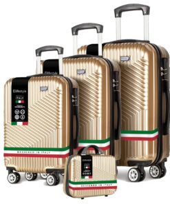 Roma Hardshell Luggage Set with TSA Lock & 360 Wheels - Gold