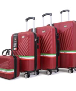 Roma Hardshell Luggage Set with TSA Lock & 360 Wheels - Red