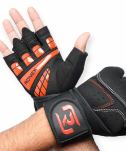 Ronex Leather Weight Lifting Workout Gym Gloves with Wrist Support - S