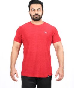 Ronex Men's Muscle Fitted T Shirt Round Neck Stretch Lycra