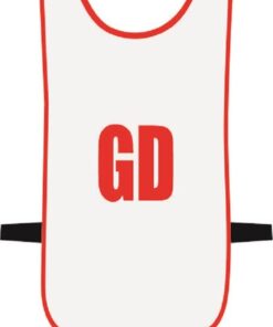 Ronex Netball Bibs With Positions (Junior) - White/Red
