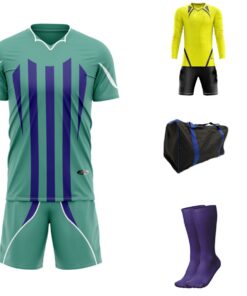 Ronex RC-720 Soccer Team Kit Combo (Junior) - Sea-Green/Navy/White