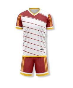 Ronex RC-746 Soccer Kit Sublimation  Combo (Adult) - White/Maroon/Gold