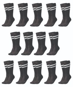 Ronex Soccer Socks - Set of 14 Pairs - Black/White