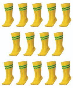 Ronex Soccer Socks - Set of 14 Pairs - Gold/Emerald