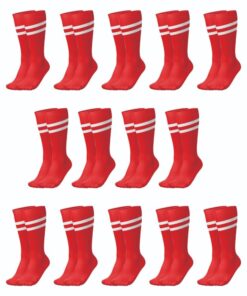 Ronex Soccer Socks - Set of 14 Pairs - Red/White