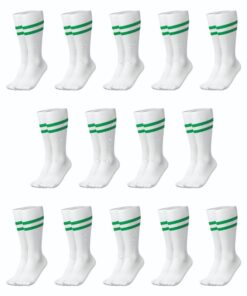 Ronex Soccer Socks - Set of 14 Pairs - White/Emerald